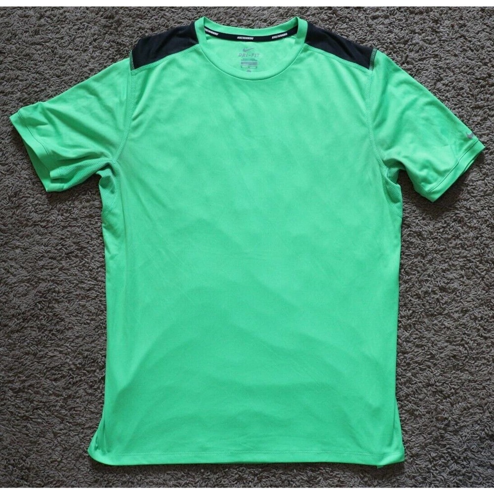 Nike Running Dri-fit Activewear Neon Green Short Sleeve T-Shirt Unisex Size M